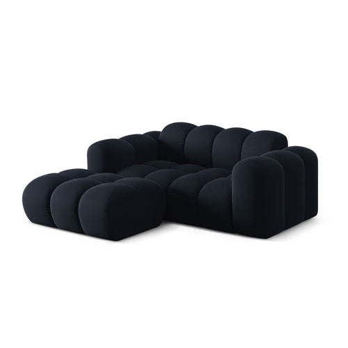 Cosmopolitan Design - Linker hoekbank Treno 2-zits, flueel donkerblauw - 164x180x70cm