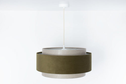 bpskoncept hanglamp Doblo  -linnen & olijfgroen - Ø50 cm