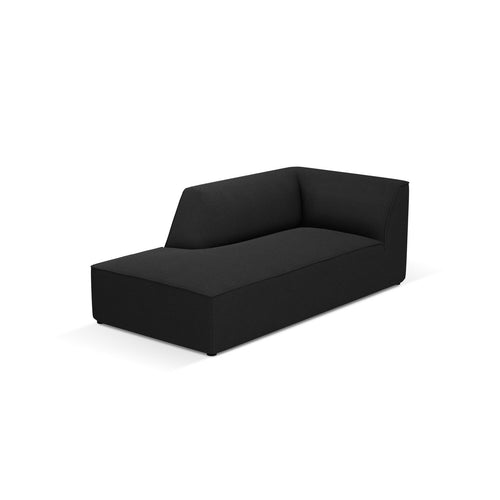 Cosmopolitan Design - Linker meridiaan Siena structurele stof zwart - 181x93x69cm
