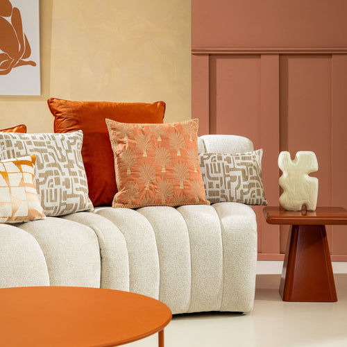 CYCAS - kussenhoes 45x45 cm - boommotief - Carnelian - oranje