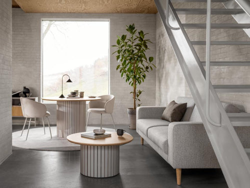 Rebellenclub Eetkamerstoel Rylin - Set van 2 - Beige met beige frame