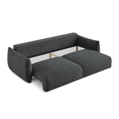 LaMiaSofa 3-zits slaapbank Savona - chenille stof - donkergrijs - 230x105x90
