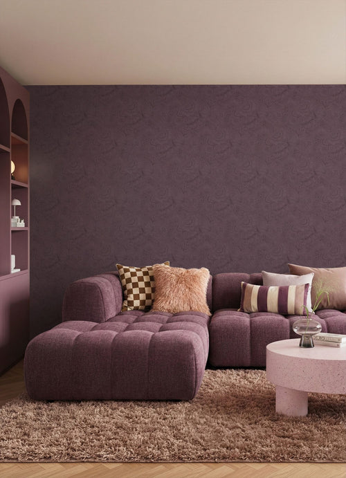 ESTAhome behang bloemmotief donker paars - 50 x 900 cm - 131855