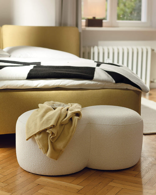 noo.ma Umbo Pouf - Chocolate Brown Bouclé, 89x51x38 cm