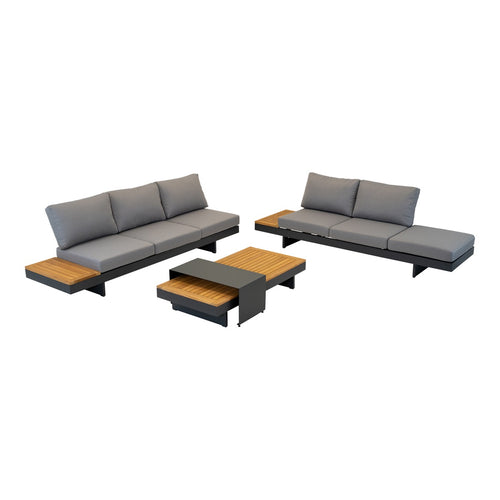 Lesli Living loungebank Barbados - grijs - 245x71x70cm