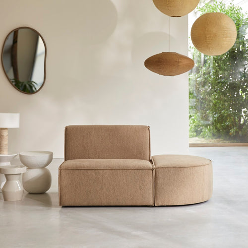 Tikamoon Modulaire loungefauteuil in camelkleurige stof - Bruin