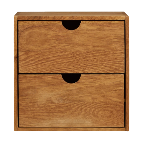 Artichok Abigail Eikenhouten Wandkast Met Twee Lades - 30 x 30 cm