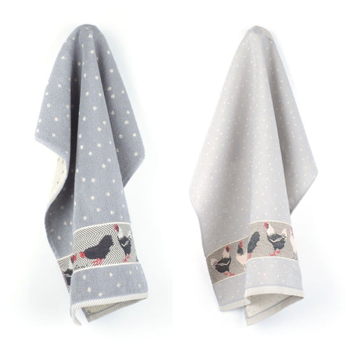Luxe Keukendoek en Theedoek Kip Grijs - Bunzlau Castle - 100% biologisch GOTS katoen - vtwonen shop