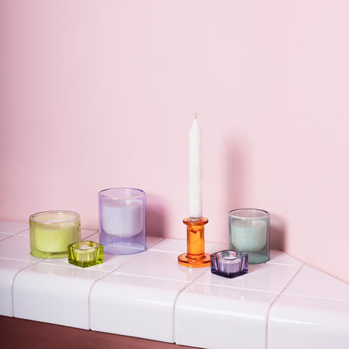 Ona - Theelichthouder 5x5cm violet Mood - Set van 2 - vtwonen shop