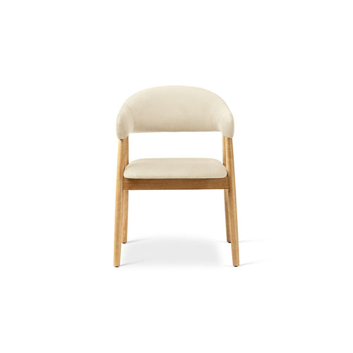 Set van 2 stoelen Adra flueel ivoor - 59x56x77cm