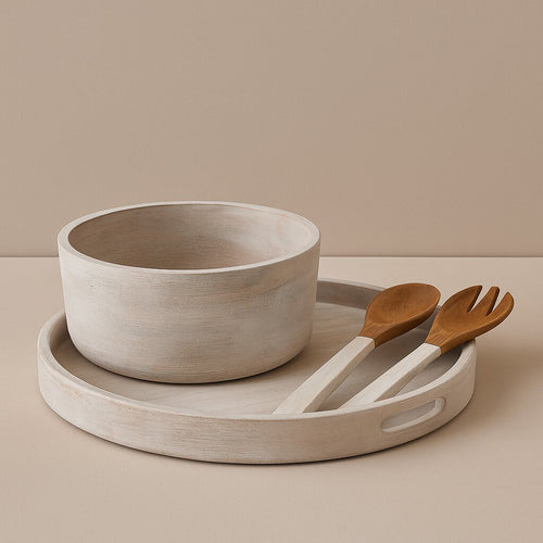 J-Line plateau - hout - wit