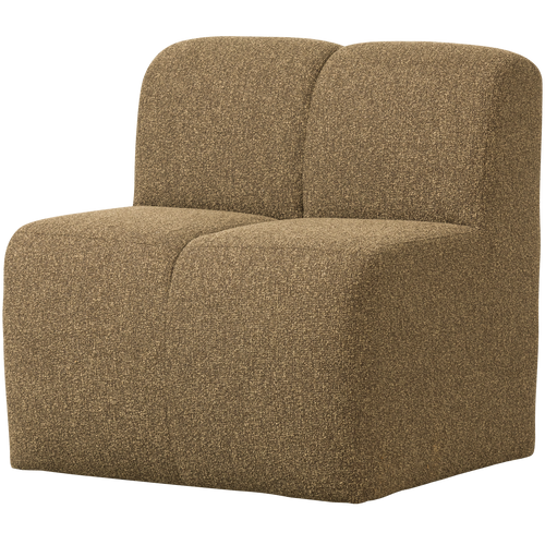 WOOOD eetbankje 84cm met rugleuning Mojo - Bouclé - Geel/Bruin Melange - vtwonen shop