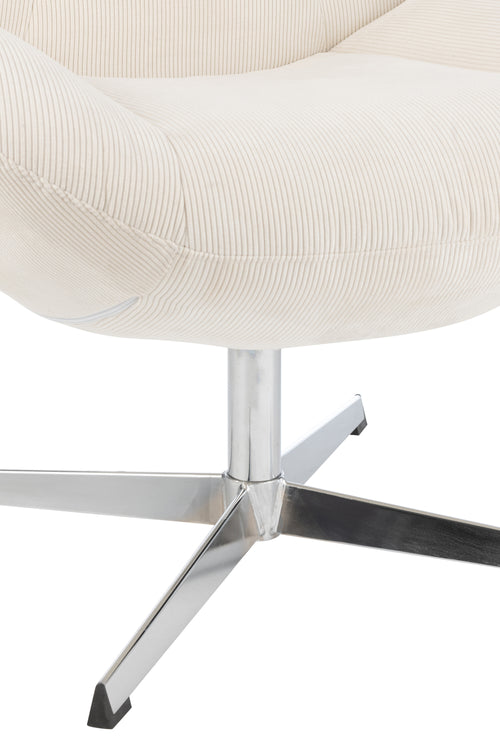J-Line loungestoel Chill - metaal/multiplex - creme/zilver