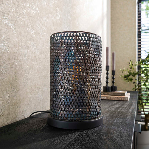 Giga Meubel Tafellamp Armor Tube - Zwart Metaal - 1-Lichts - 20x20x30cm - vtwonen shop