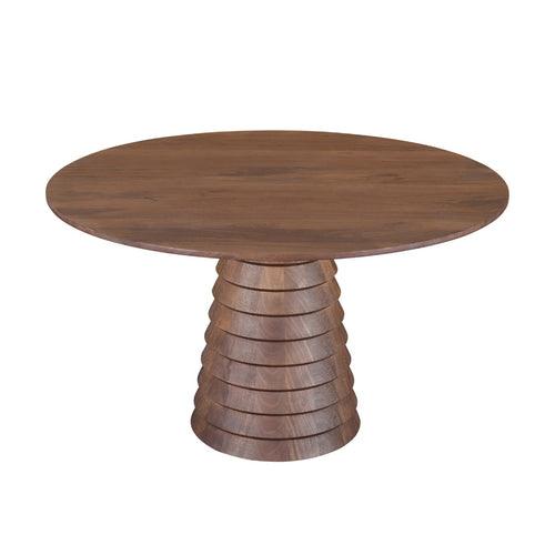 DÉJA Living Eettafel Marín - Rond Donkerbruin Mangohout - 130x130x76cm - vtwonen shop
