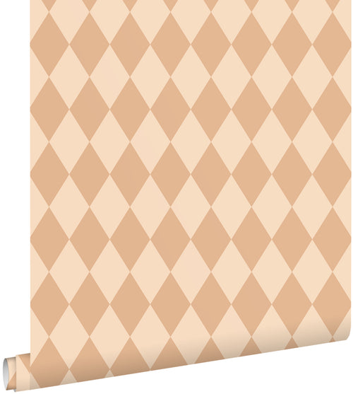 ESTAhome behang ruiten perzik roze - 50 x 900 cm - 132123