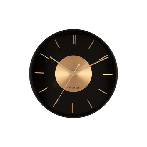 Karlsson wandklok Gold Disc - zwart - Ø35cm - vtwonen shop