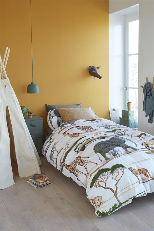 Beddinghouse Kids Jeep Safari dekbedovertrek - Eenpersoons - 140x200/220 - Naturel - vtwonen shop