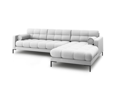 Cosmopolitan Design rechter hoekbank Bali 5-zits, structurele stof, lichtgrijs - 185x293x75cm