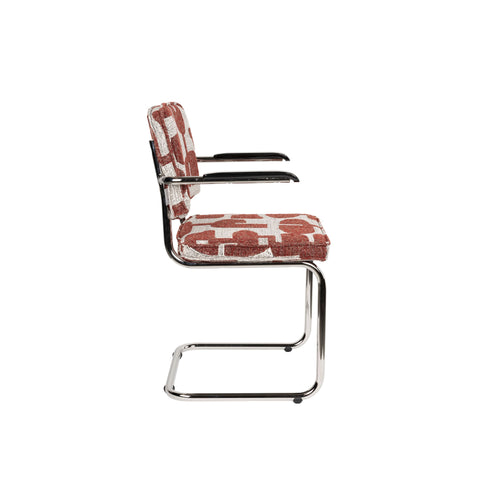 Zuiver Ridge Deco Symbols Eetkamerstoelen Armleuning Rood - Set van 2