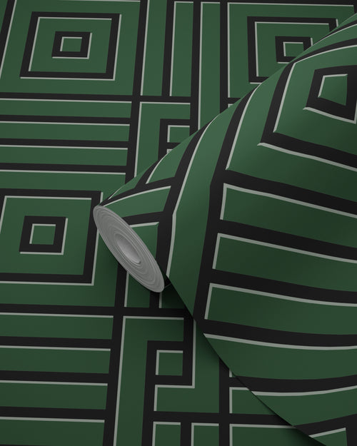 Origin Wallcoverings behang 3D grafisch motief donkergroen - 50 x 900 cm - 347981 - vtwonen shop