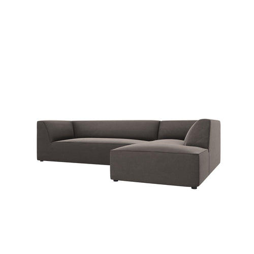 Cosmopolitan Design - Modulaire hoekbank rechts Siena 4-zits, flueel donkergrijs - 180x273x69cm