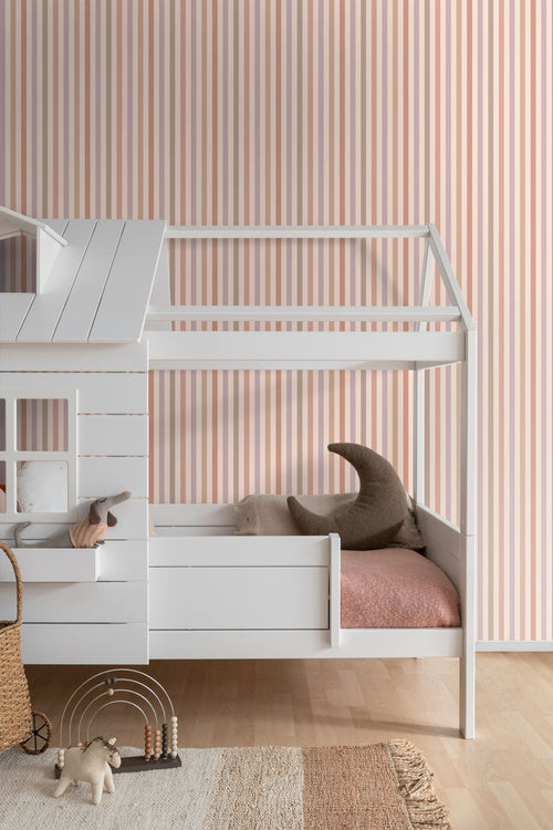ESTAhome behang strepen paars en roze - 50 x 900 cm - 132257