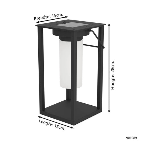EGLO solar tafellamp buiten Usigni - 28 cm - zwart/wit - vtwonen shop