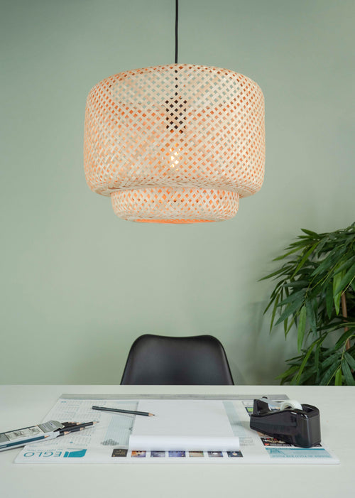 EGLO hanglamp Hettonle - e27 - ø 42 cm - zwart/hout - vtwonen shop