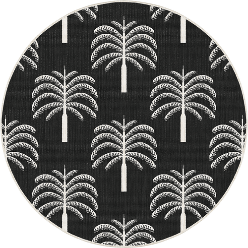 Rond buitenkleed Oase zwart/wit - Interieur05 - 200 x 200 cm - vtwonen shop