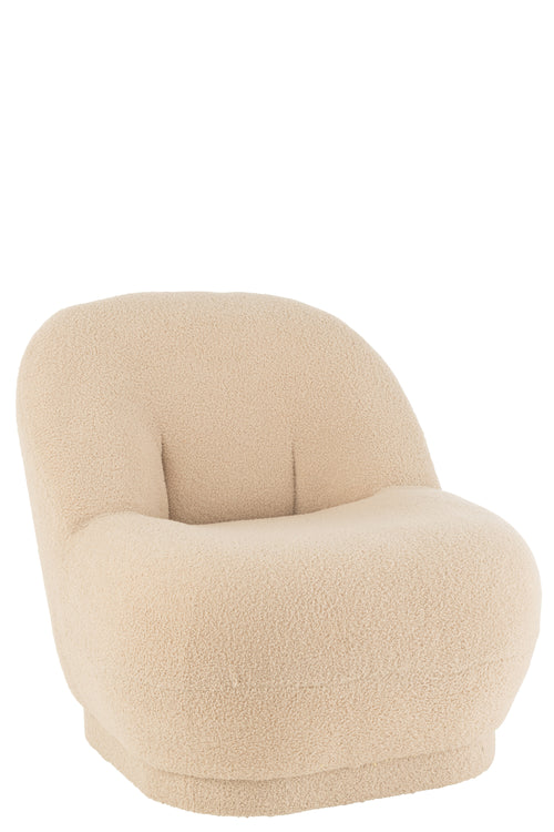 J-Line zetel Teddy Bouclé - textiel - beige