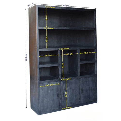 Giga Meubel Kast Xander - Zwart Hout - 160x46x220cm - vtwonen shop