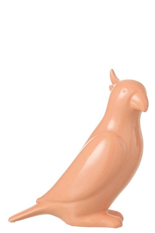 J-Line decoratie Kaketoe - keramiek - perzik