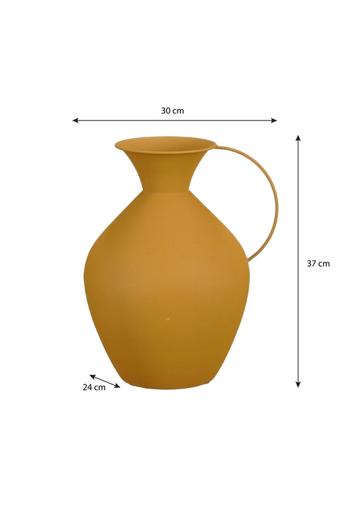 Mica Decorations Gyge Vaas - L30 x B24 x H37 cm - Metaal - Geel