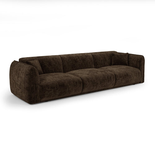 Premium Interiors - Bank LUSH - fluweel met motieven espresso-bruin 235cm