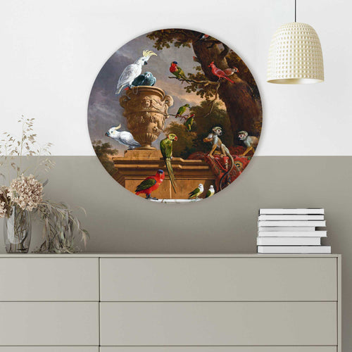 Reinders glasschilderij d'Hondecoeter - De Menagerie - Ø 50cm