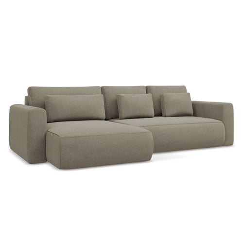 LaMiaSofa hoekbank links Perugia - textuurstof - donkerbeige - 278x149x82