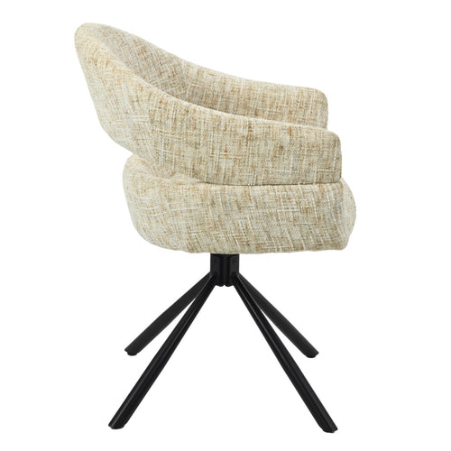 DÉJA Living Eetkamerstoel Zoë - Taupe - Draaibaar - Set van 2 - vtwonen shop