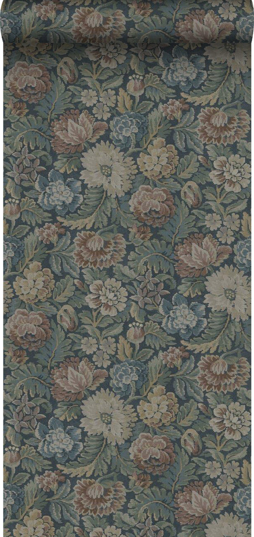 Borastapeter behang vintage bloemen groen - 53 cm x 10.05 m - 660218 - vtwonen shop