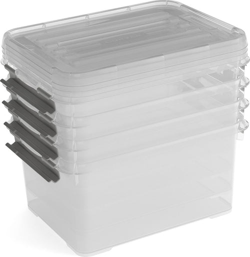 Curver Handy+ Opbergbox - 15L - 4 stuks - Transparant met deksel - vtwonen shop