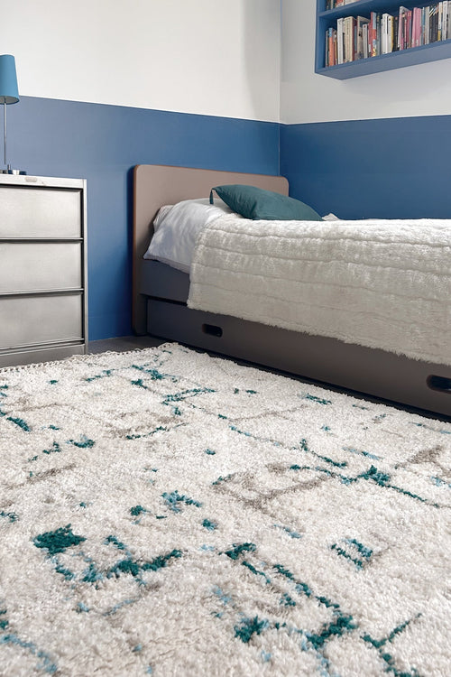 AFK Living vloerkleed Volubilis - rand - blauw - 120 x 170 cm - vtwonen shop