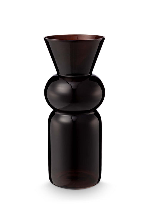 vtwonen - Vaas Cilinder - Glas - Bruin - 13x32 cm