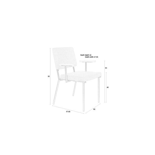 Zuiver Fellow Eetkamerstoelen armleuning Off-White - Set van 2 - vtwonen shop