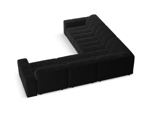 Cosmopolitan Design Hoekbank CHICAGO 4-zits, flueel zwart - 285x285x78cm