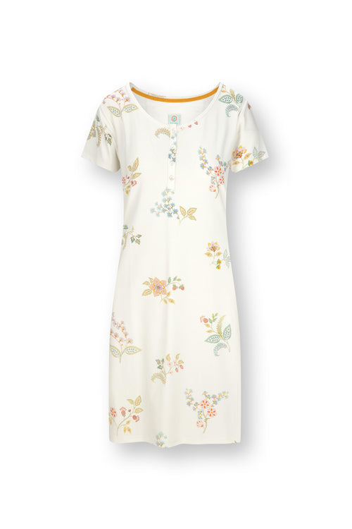 Pip Studio - Daisy Nightgown Short sleeve Women - Blossom Chic - White - M - vtwonen shop