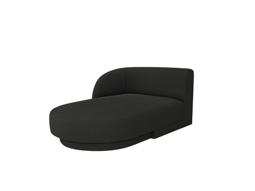 Micadoni linker meridiaan Miley 2-zits, boucle zwart - 156x90x70cm