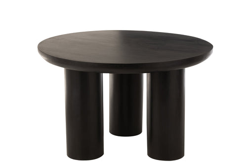 J-Line tafel Trio - mangohout - zwart