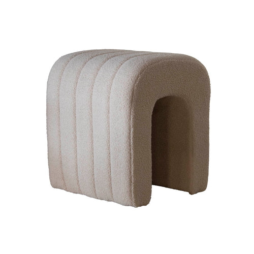 Giga Meubel Poef Sera - Taupe - Bouclé - 41x38x45cm - vtwonen shop