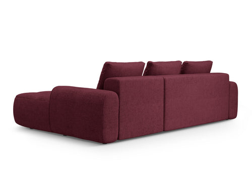 Cosmopolitan Design Converteerbare hoekbank rechts met opbergdoos Linz 3-zits, structurele stof bordeaux - 142x275x84cm