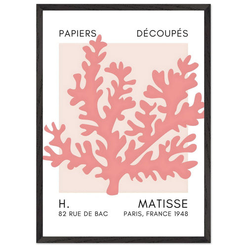 Artfulprints Poster met Lijst Matisse – Aqua bloom taupe   - 50x70 cm - Taupe